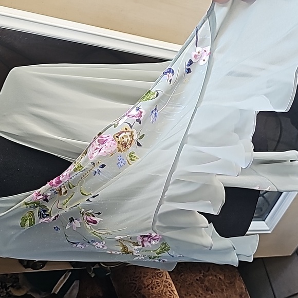 Green beaded dress with cover up - Picture 13 of 16